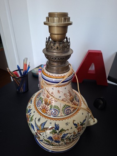 Lampe ancienne faïence de - en,