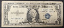 Rare USA Star Note Billet de 1 Dollar série 1957 B Sceau bleu Neuf ( UNC )