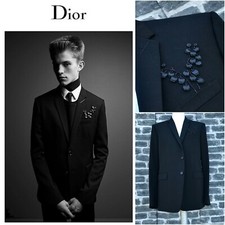  Gorgeous Dior Homme SS18 Glass and Leather Embroidery Embellished Wool  Blazer 