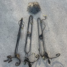 Éléments Monture lustre fer forgé vasque feuilles