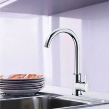 Robinet mitigeur d'evier de cuisine a bec haut mobile chrome economiseur d'eau 