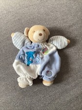 Doudou Peluche Plat Ours Beige Bleu Blanc Dauphin Ballon Rayures Bestever