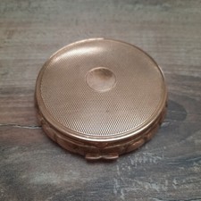 Poudrier Ancien Corona Paris Made In France Rond Doré Vintage Avec Miroir