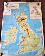 ILES BRITANNIQUES/ BENELUX  CARTE MDI 1960 120 X 90