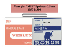 Verre de montre minéral plat  "MNP" Ø50 à 300 Ép 2,5mm VERLUX ROBUR