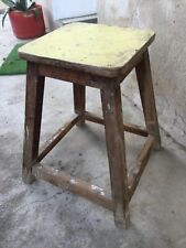 Tabouret Bois Formica Peintre Ancien Vintage Meuble de Métier Rétro