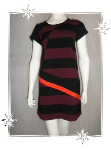 Robe droite rayée - -,