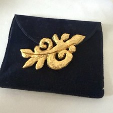 Edouard Rambaud Phyto Broche Métal Doré bijoux vintage jewelry brooch Couture