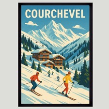 Affiche Poster mural COURCHEVEL Taille A3 ou A4 Sans Cadre