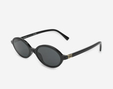 Lunettes de soleil Miu Miu Regard verres gris ardoise acétate noir coupe stan...