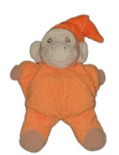Peluche doudou  singe orange  Ajéna 26 cm Takinou
