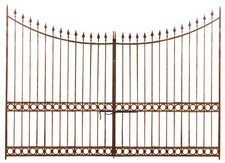 Portail En Fer Plein Finition Vieillie L400xPR10xH289 Cm. Fabriqué En Italie