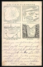 Ak Zeppeline Et Ballone En Vol, sous-Marin U-9 Sur Sehrohrtiefe 1915