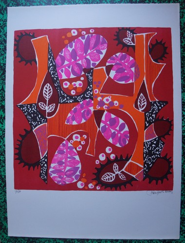 Lithographie fleurs - ,
