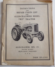 manuel tracteur ALLIS - CHALMERS WF Tractor en anglais en l'état