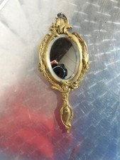 MIROIR A MAIN EN BRONZE AVEC GLACE BIZEAUTEE