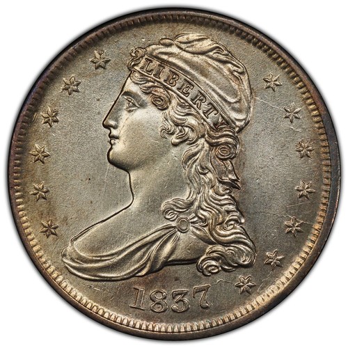 1837 bust half - pcgs, unc