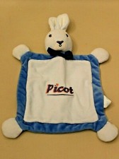 Peluche Doudou plat lapin bleu