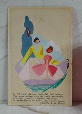 gouache ancienne dessin mode style art déco 1950s n6 ecouchard le brun