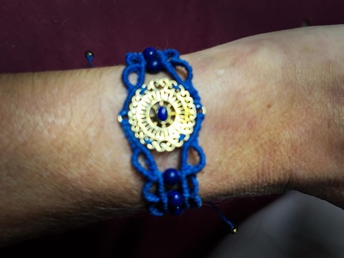 Bracelet macramé bleu