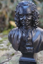 RE0068 N  BUSTE  FIGURINE SCULPTURE NOIRE  REPRODUCTION VOLTAIRE ECRIVAIN