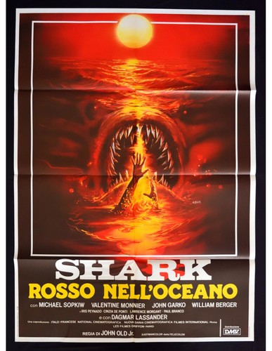 Affiche shark rouge dans - affiche,