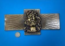Plaque Funéraire / Ornement Religieux En Bronze - Jésus Christ - Signé