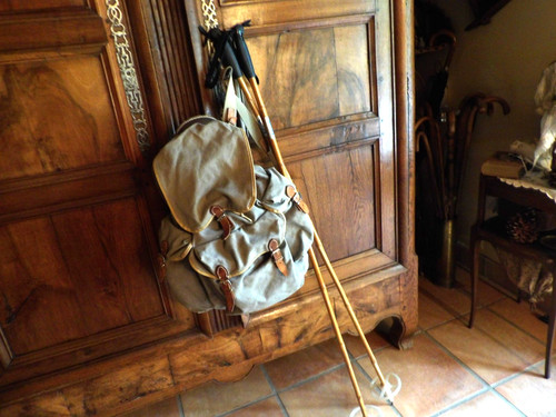 Anciens bâtons skis sac - de, skis,sac