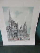 GRAVURE BARDAY EVREUX LA CATHEDRALE