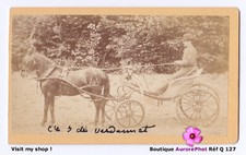 LE COMTE DE VERDONNET EN CALÈCHE À CHEVAL, CDV LÉON à GRENOBLE  -Q127