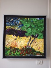 TABLEAU Acrylique sur toile, VUE 50 x 50 daté 2024, signé H de Jong