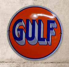 Plaque émaillée GULF huile