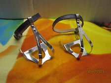 Cale pieds CHRISTOPHE sangle bleuncuir vélo course vintage