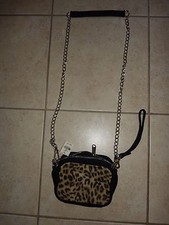 VICTORIAS SECRET PINK LEOPARD SWING PACK PURSE BAG CLUTCH CROSSBODY WRISTLET NWT