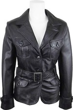 UNICORN Femmes mode en cuir Veste fabriqué avec Noir toucher doux en cuir #EG 