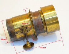 Gros Objectif de Chambre Photographique en Laiton Brass Derogy