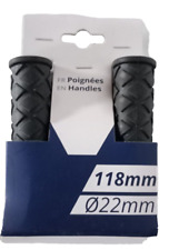 Poignées de guidon caoutchouc noir pour vélo vtt Ø22mm 118mm