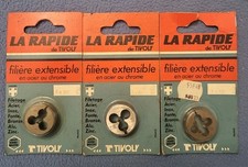 Lot de 3 filières à tarauder