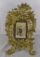 Antique French Bronze Picture Frame Regence Style Angel and Chimera 19th