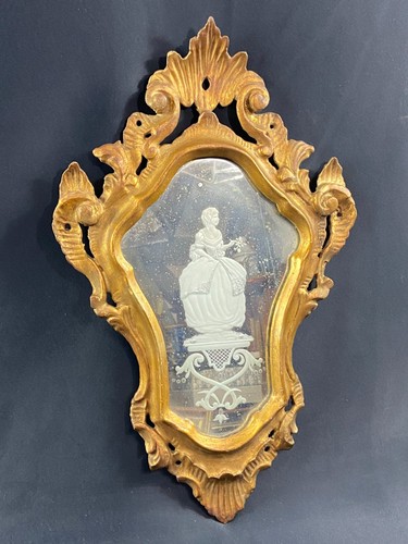 Miroir vénitien églomisé - , à