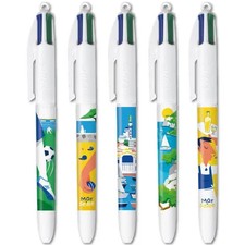 LOT DE 5 STYLOS BIC 4 COULEURS