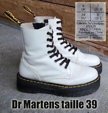 Dr MARTENS "Jadon" Plateforme taille 39 UK6 cuir blanc  semelles compensées