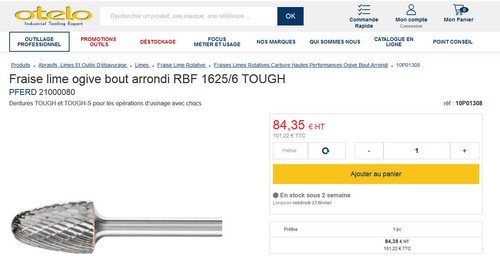 Fraises carbure pferd valeur - carbure,