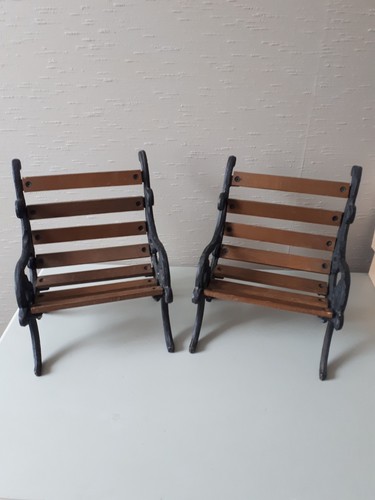 Petit banc déco bois - &, fonte