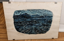 1960 DYON Suisse Peinture vue sur le port par ATTINGER alias ADHYAR