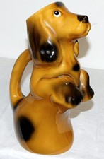ANCIEN PICHET CHIEN ZOOMORPHE FAIENCE / BARBOTINE POET LAVAL DESIGN 60's