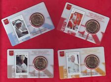 COINCARD VATICAN 2015 ,SERIE  4 CARTES PAPE FRANCOIS ,