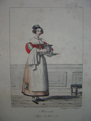 Grande lithographie costume - lithographie,