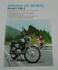 Yamaha 125 YAS-1 de 1968 English Prospectus Catalogue Brochure Moto