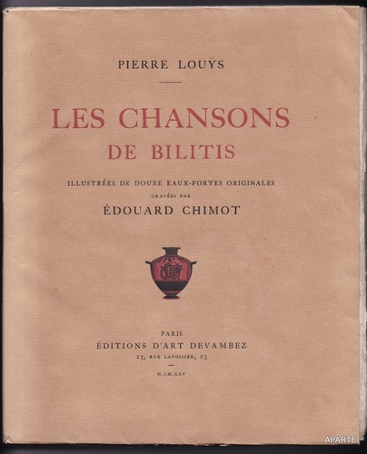 Louys les chansons bilitis - louys,